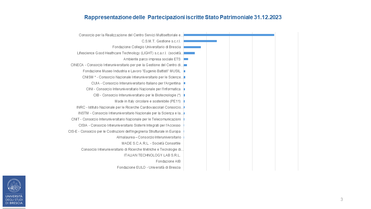 Valore delle Partecipazioni iscritte Stato Patrimoniale 31.12.2023